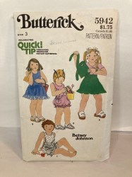5942 BUTTERICK 1979 BETSEY JOHNSON KIDS SKIRT, BLOOMERS, DETACH BIB PATTERN UNCUT 3